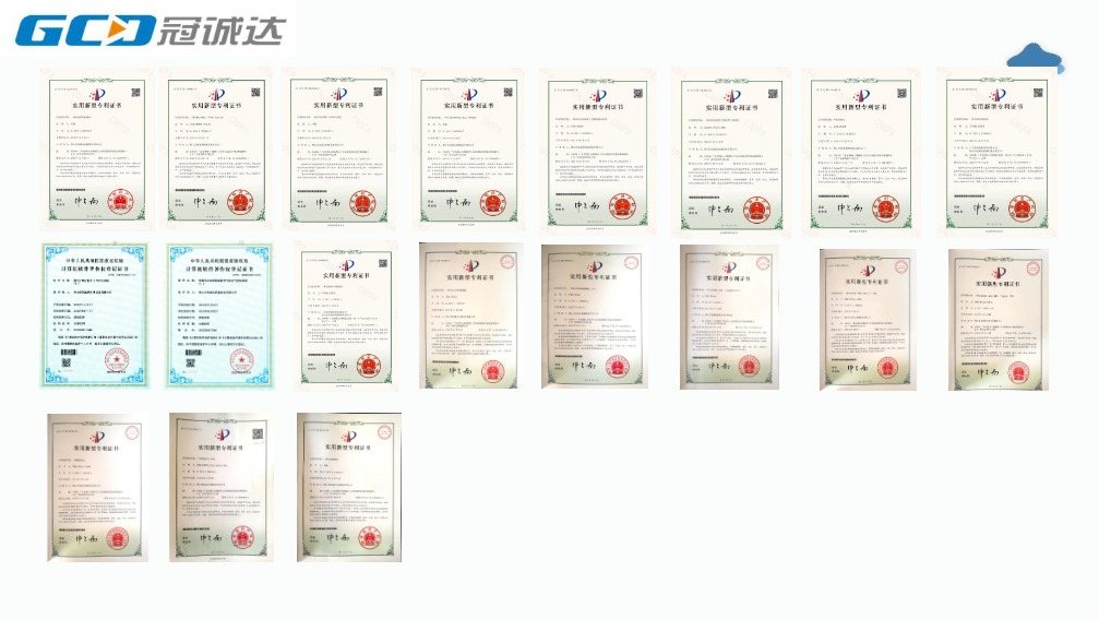 Conjunto de certificados e patentes da GCD
